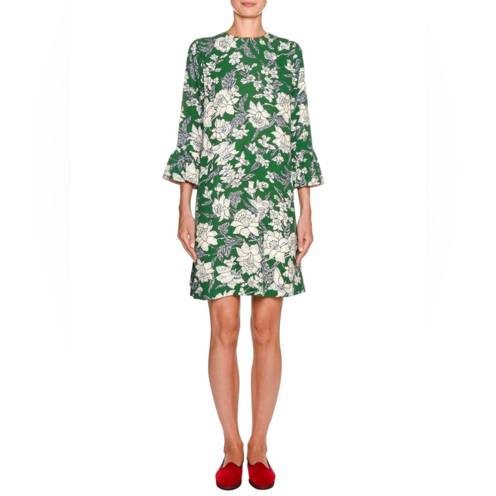La DoubleJ 24/7 Dress Lilium Verde in Sablé Satin